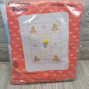 Baby Quilt Cherished Teddies Stamped Cross Stitch Twinkle Little Star Teddy Bear